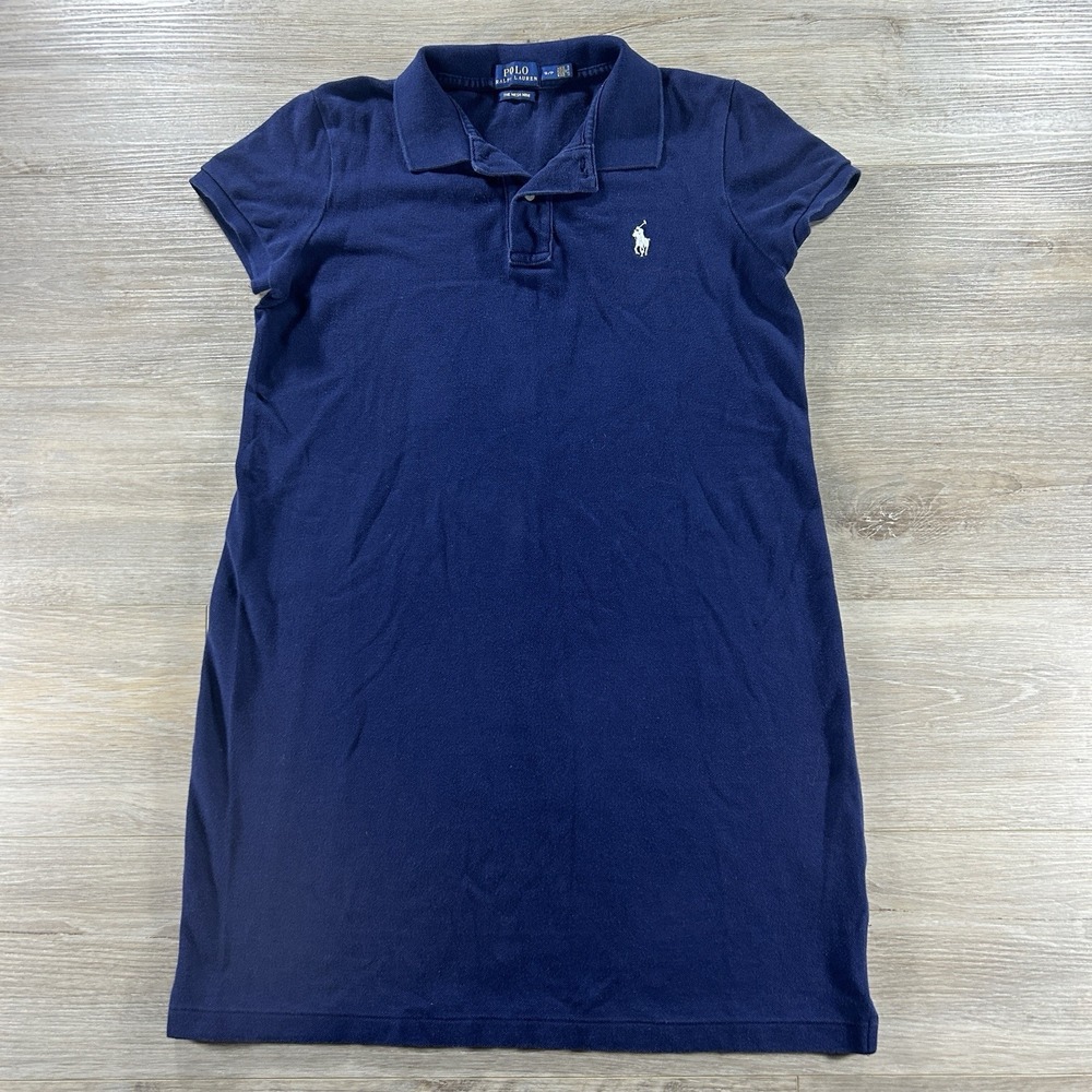 Polo Ralph‎ Lauren Small Mesh Mini Dress Navy Blue Preppy Nautical Classic